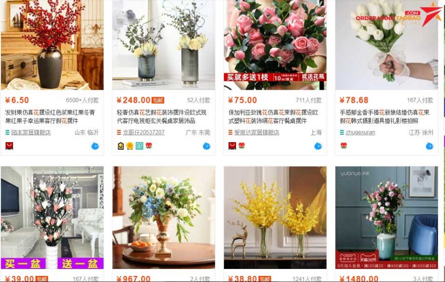 Tổng hợp shop bán hoa giả chưng ngày Tết uy tín tại taobao
