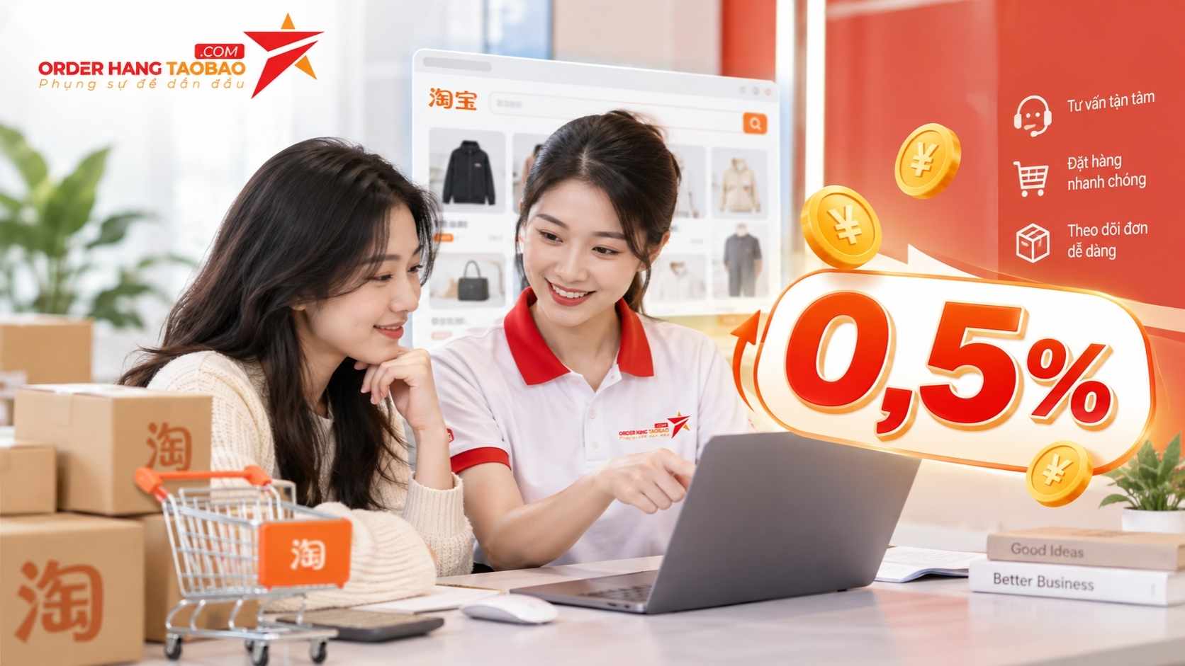 Phí dịch vụ order Taobao