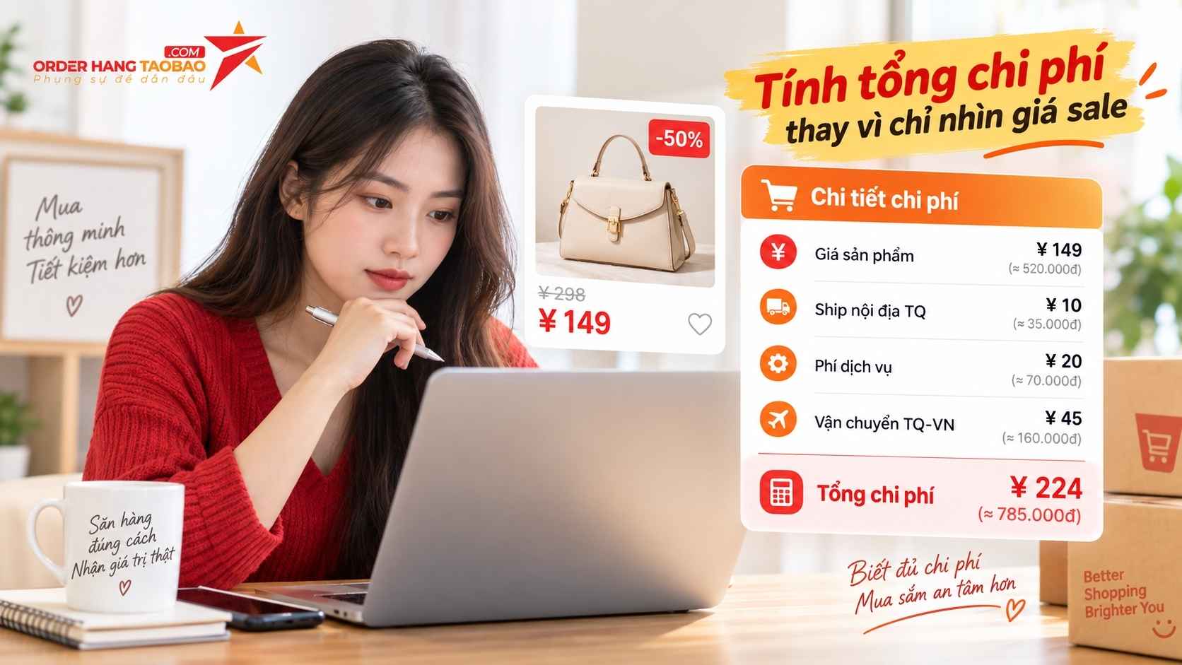 Đặt hàng Taobao mùa sale: Cần lưu ý gì để tránh mua nhầm? 16 Tính tổng chi phí thay vì chỉ nhìn giá sale