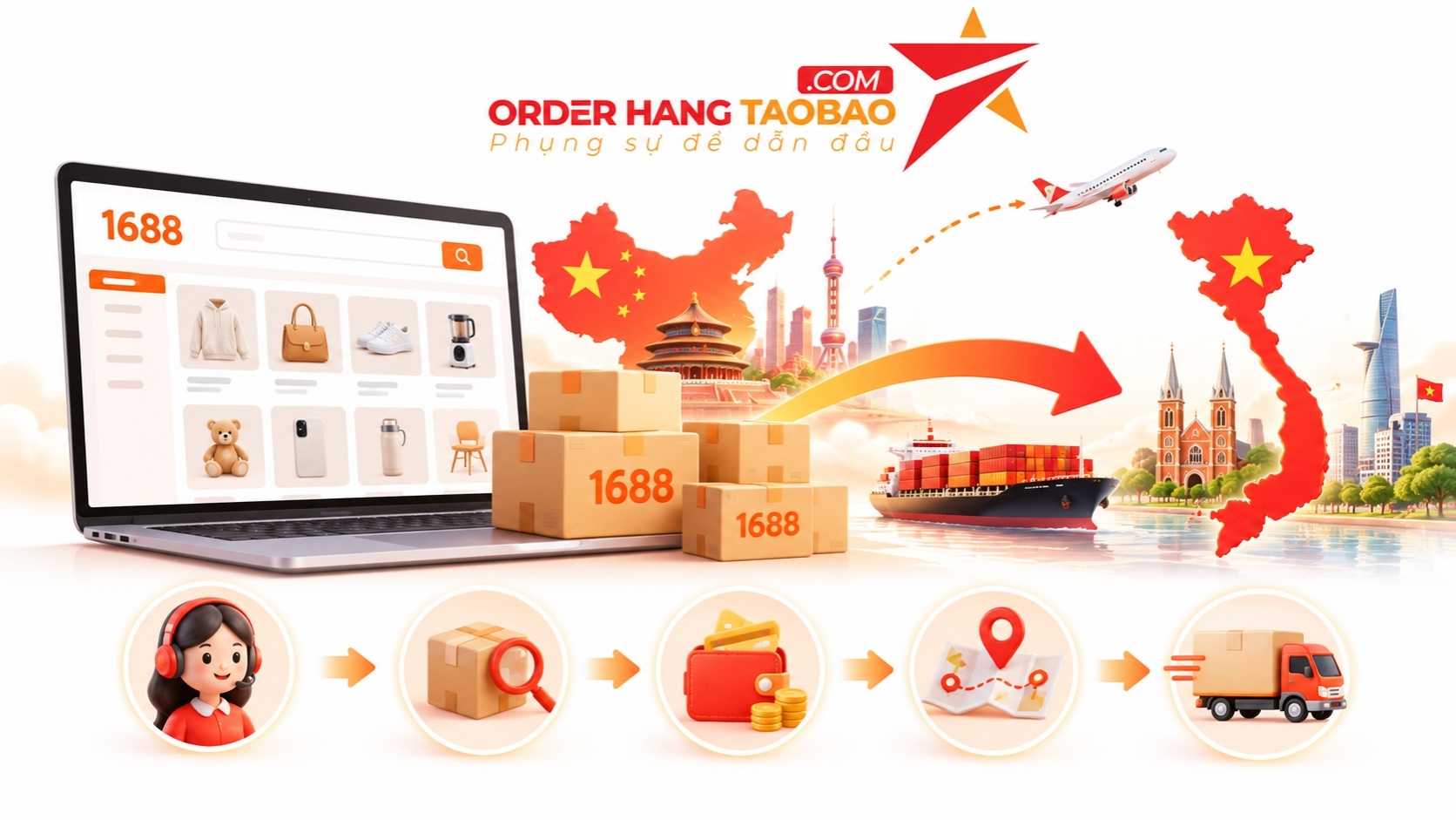 Dịch vụ mua hộ 1688 tại Orderhangtaobao hỗ trợ những gì? 9 Dịch vụ mua hộ 1688 tại Orderhangtaobao