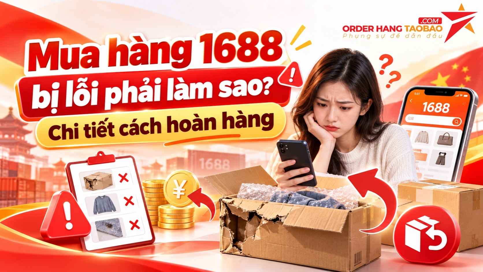 Mua hàng 1688 bị lỗi phải làm sao Chi tiết cách hoàn hàng